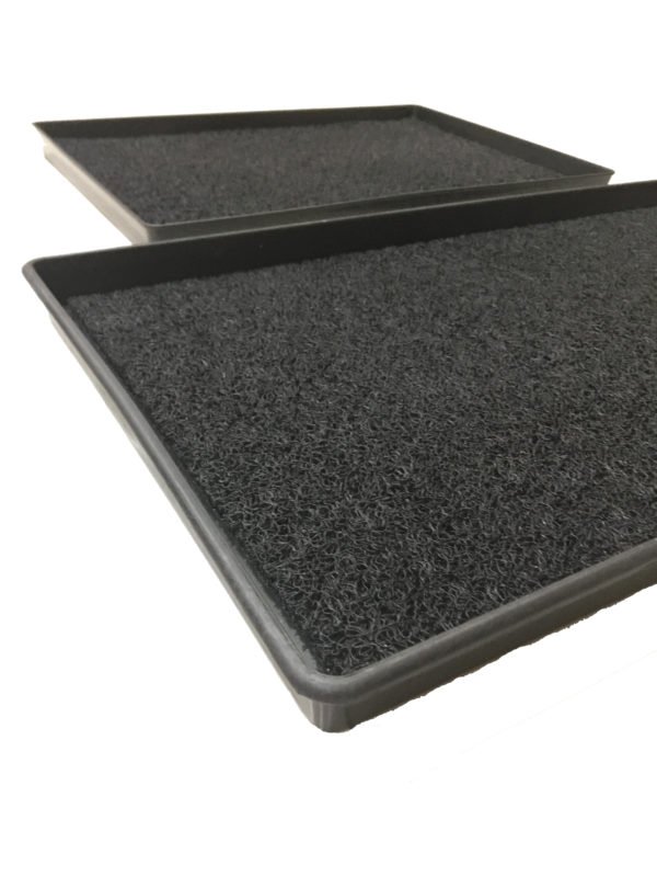 disinfecting foot mat with tray